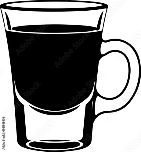 Espresso shot glass silhouette vector illustration