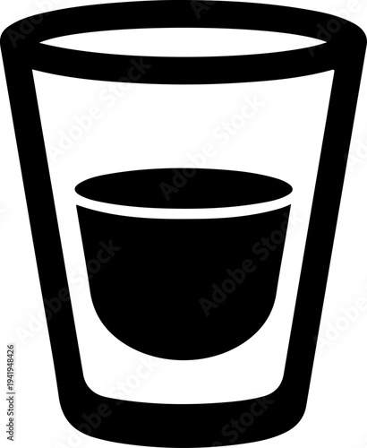 Espresso shot glass silhouette vector illustration