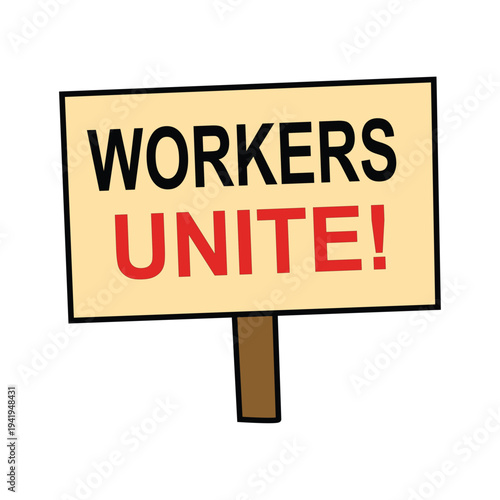 International Workers' Day or May Day protest banner.
