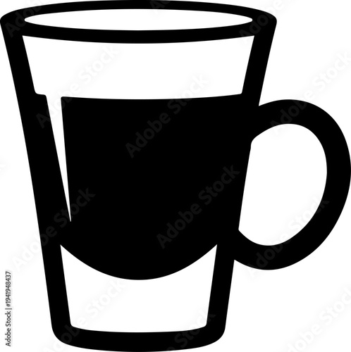 Espresso shot glass silhouette vector illustration