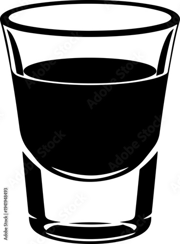 Espresso shot glass silhouette vector illustration