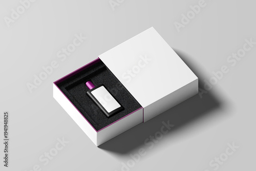 Blank fragrance perfume bottle in hard box for branding