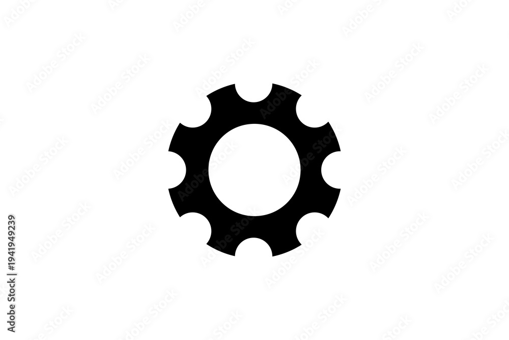 Fototapeta premium black setting gear confirmation icon png file type transparent background