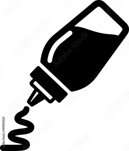 Squeeze Bottle Drawing Zigzag Cheese Line vector illustration