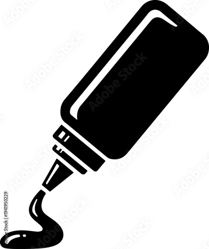 Squeeze Bottle Drawing Zigzag Cheese Line vector illustration