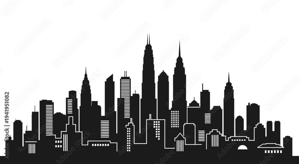 Obraz premium City skyline silhouette