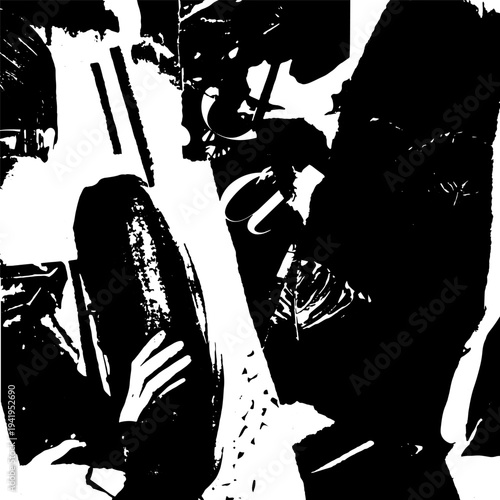 Artistic mode collage background. Basis graphics black and white universal use