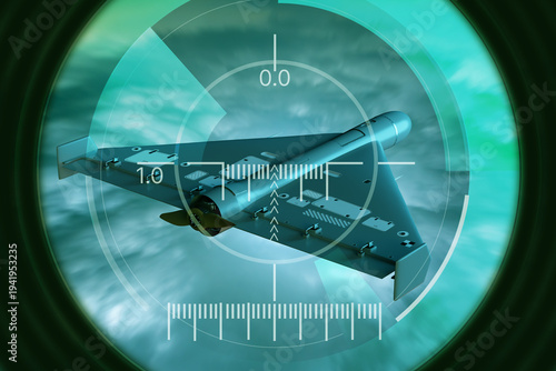 фотографія Military drone warfare and air defense monitoring