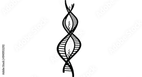 Double helix DNA structure illustration genetics concept