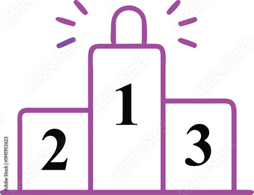 First place podium with numbers 1 2 and 3