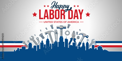 Happy Labor Day United States of America celebration graphic