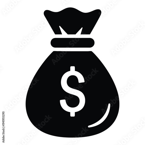 money bag icon. Money bag icon in flat style. Moneybag vector illustration on isolated background. Coin sack sign business concept.