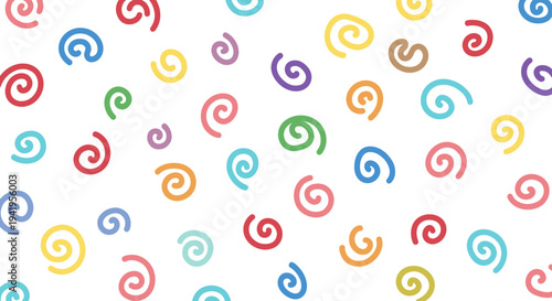 Colorful swirls pattern on white background in flat style