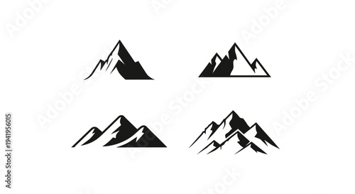 Peak Explorer Pack – Minimal Mountain Silhouette Logo Set