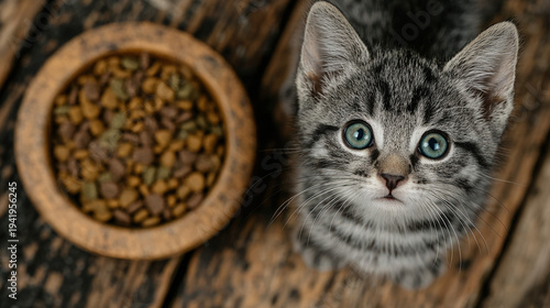 A bowl of kitten food next ...