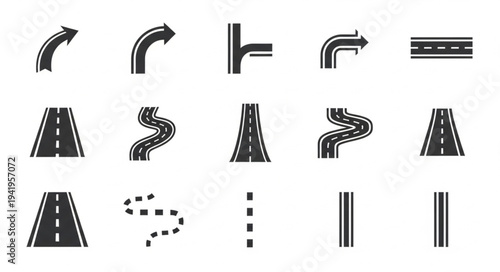 Road and Street Icons - A Collection of Vector Graphics.