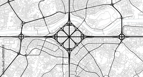 Detailed Road Network Intersection Design Blueprint.