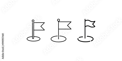 Flag icon vector set isolated on white background, perfect for marking locations, goals, milestones, destinations, and important points