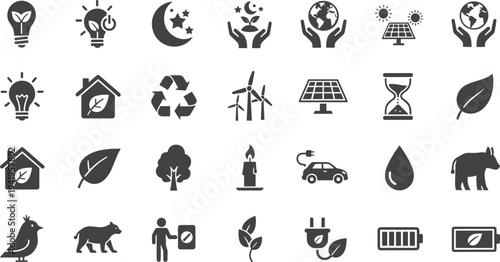 set of different icons of autumn