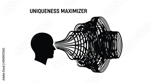 Creative thinking and uniqueness concept with human head and wireframe burst