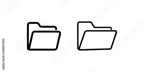 Folder icons for organizing files simple line art vector graphic of document holder
