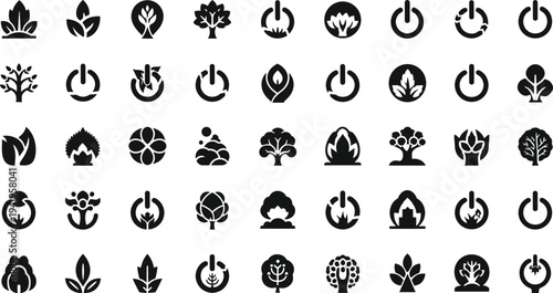 Modern eco friendly logos and icons for sustainable brands