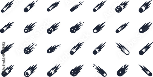 Multiple meteorites burning up in atmosphere