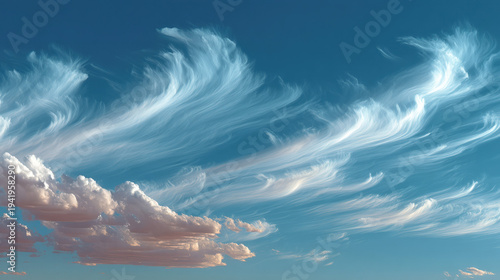 Blue sky texture with wispy...