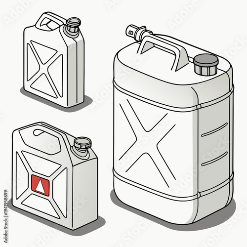 Clean realistic depiction of fuel gas containers fuel containers