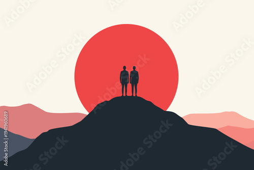A lone hiker stands atop a mountain peak at sunset, silhouetted against a golden sky to celebrate freedom, success, and the spirit of outdoor travel