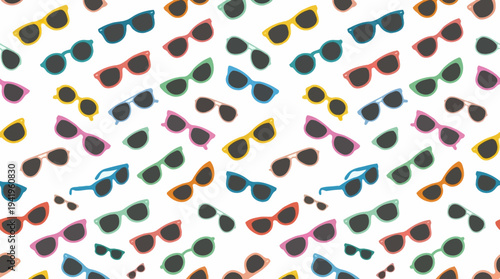 Diagonal repeating watercolor sunglasses pattern for summer fashion.