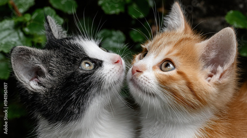 Two kittens playing togethe...