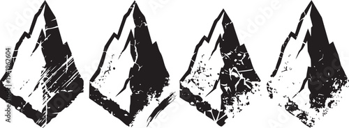 Hand drawn black and white crystal cluster sketch, mineral quartz gemstone illustration