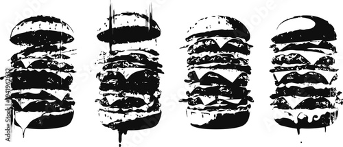 Grilled kebabs assortment with meat and vegetables on skewers, rustic barbecue food arrangement