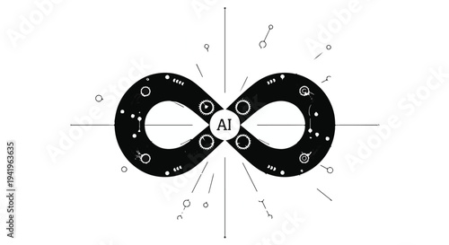 infinity loop symbol with AI technology concept
