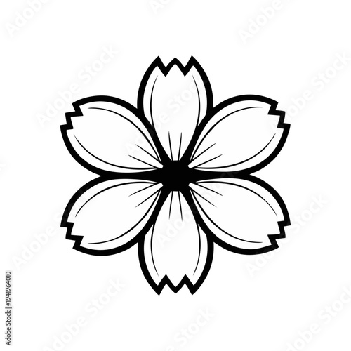 Elegant flower design with delicate petals and bold lines