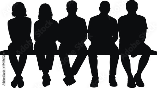 Black Silhouette of Friends Sitting Around a Campfire for Concepts of Outdoor Camping Adventure Friendship Storytelling and Summer Night Activity