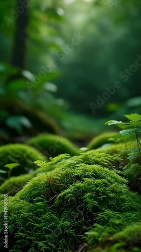 Lush Rainforest Moss Growth - Time-Lapse Nature Loop