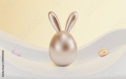 Easter banner design. Easter banner background card. Easter eggs background. Easter Egg with Bunny Ears. Happy easter greeting cards. Easter background card. Happy Easter Greeting. Easter Illustration