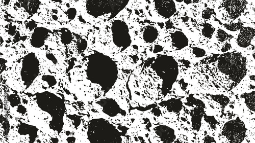 Terrazzo pattern texture with irregular black and white stone fragments background design