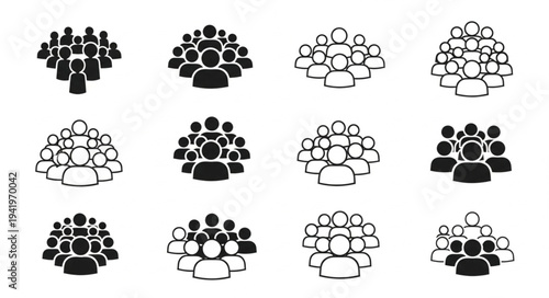 Diverse Crowd Icons - A Visual Representation of Groups and Communities.