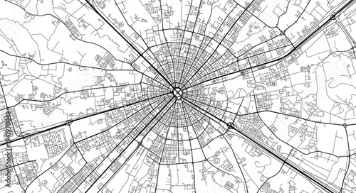 Detailed City Map Depicting Urban Planning and Infrastructure.