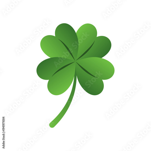 Four leaf clover luck symbol silhouettes illustration vector Irish folklore St. Patrick’s Day graphics, fortune design concept, black and white creative art collection