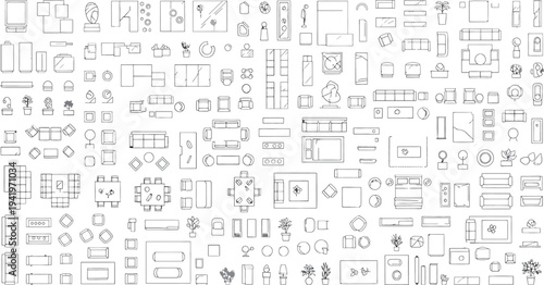 Isolated technical blueprint on transparent background