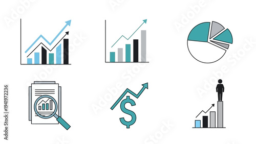 Business growth and financial analysis graphics