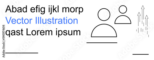 Teamwork, growth strategy, career progression, business leadership, organizational development, corporate success. Minimalist icons of two people with arrows upward indicating success. Growth