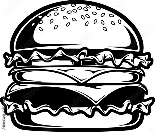 Cheeseburger silhouette vector illustration