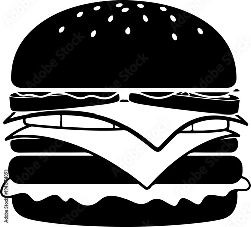 Cheeseburger silhouette vector illustration