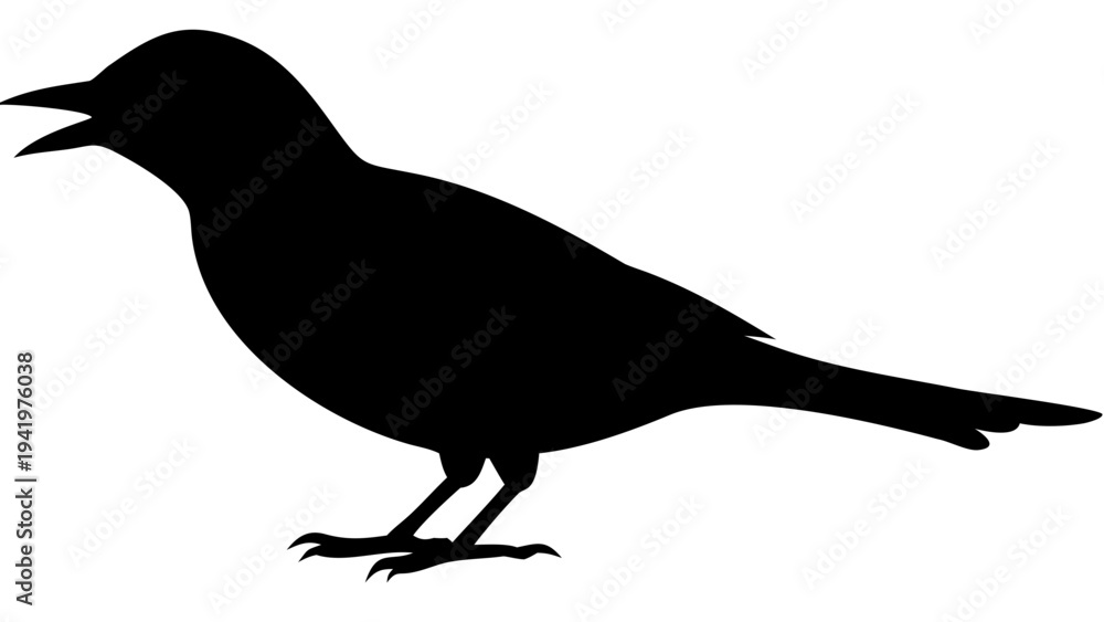 Obraz premium woodpecker black silhouette icon, forest bird silhouette, transparent background