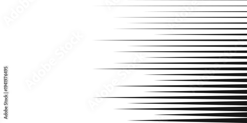 Black horizontal sharp stripes forming pattern. Abstract geometric background design for modern art or graphic composition. Vector illustration